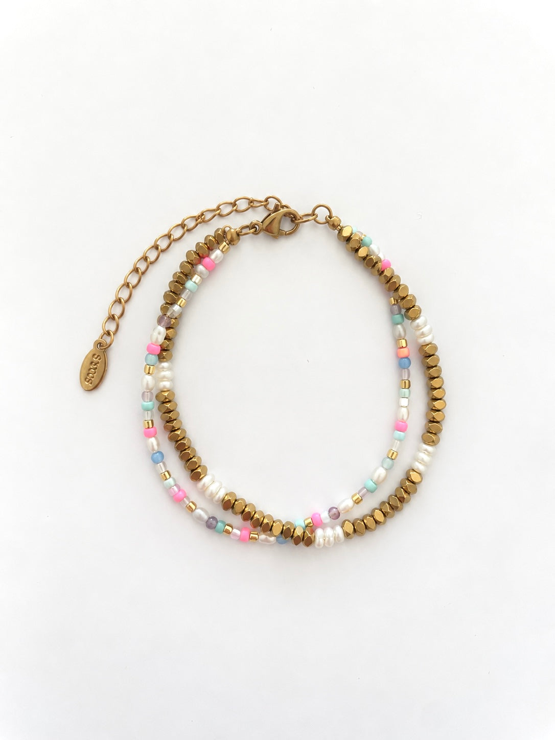 Armband kralen en goud