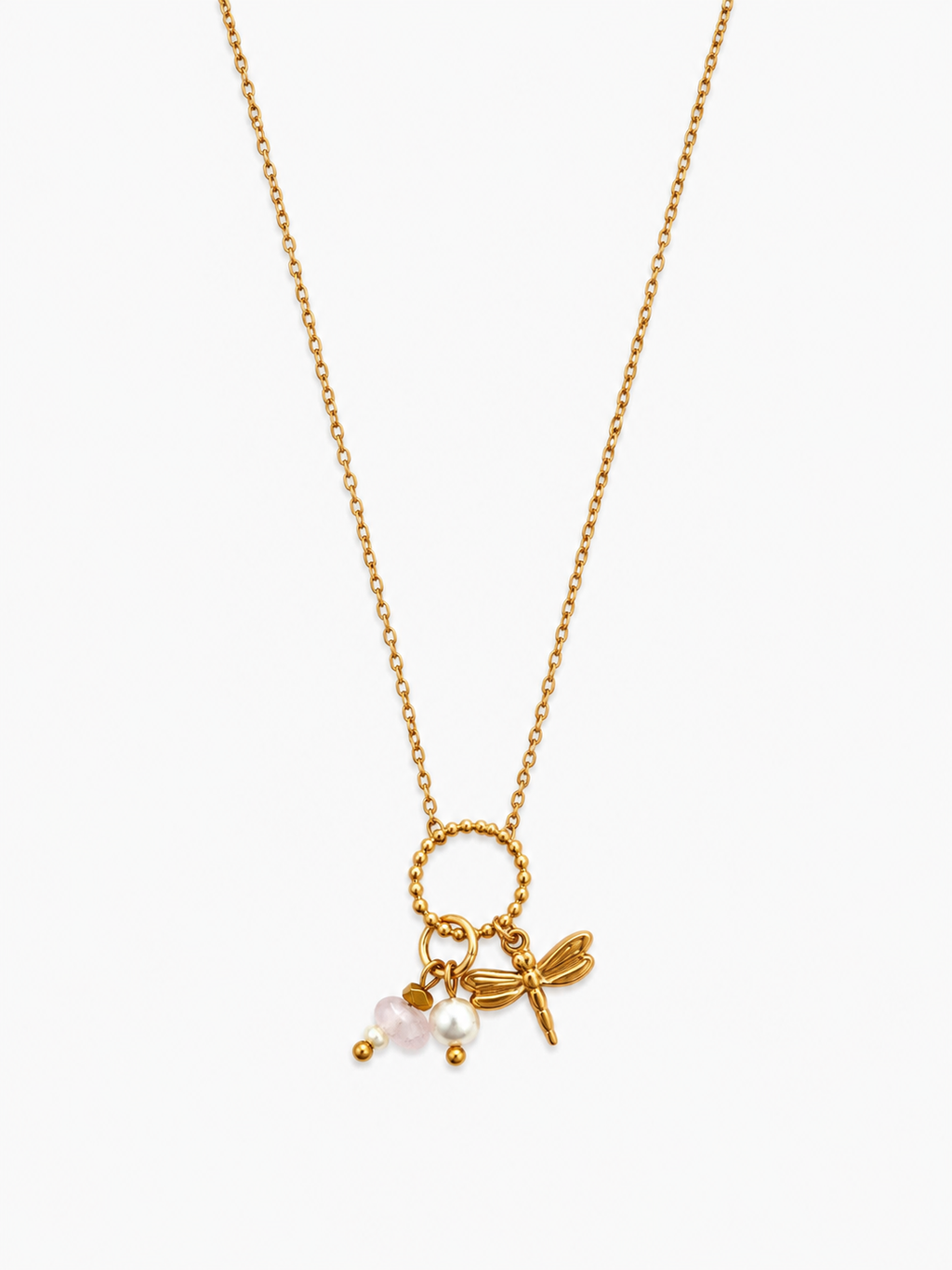 Ketting lang libelle roze