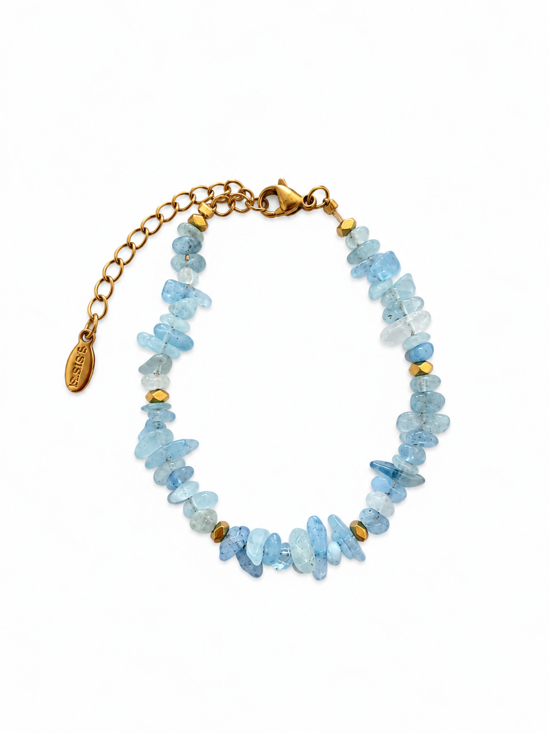 Armband blauwe natuursteen