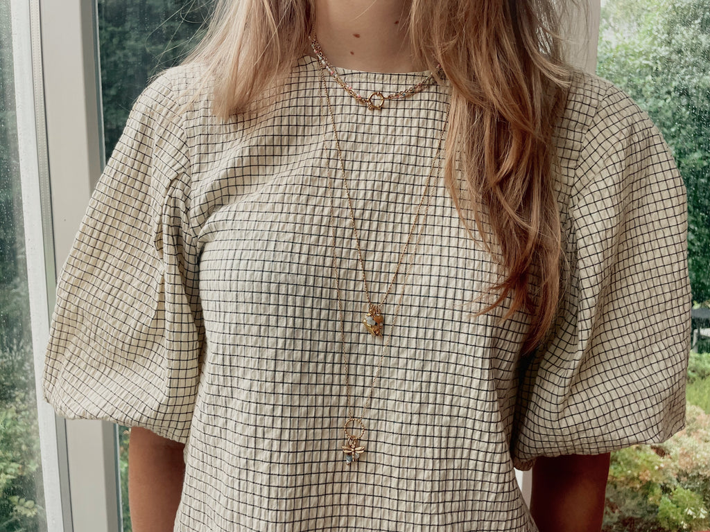Ketting lang libelle blauw