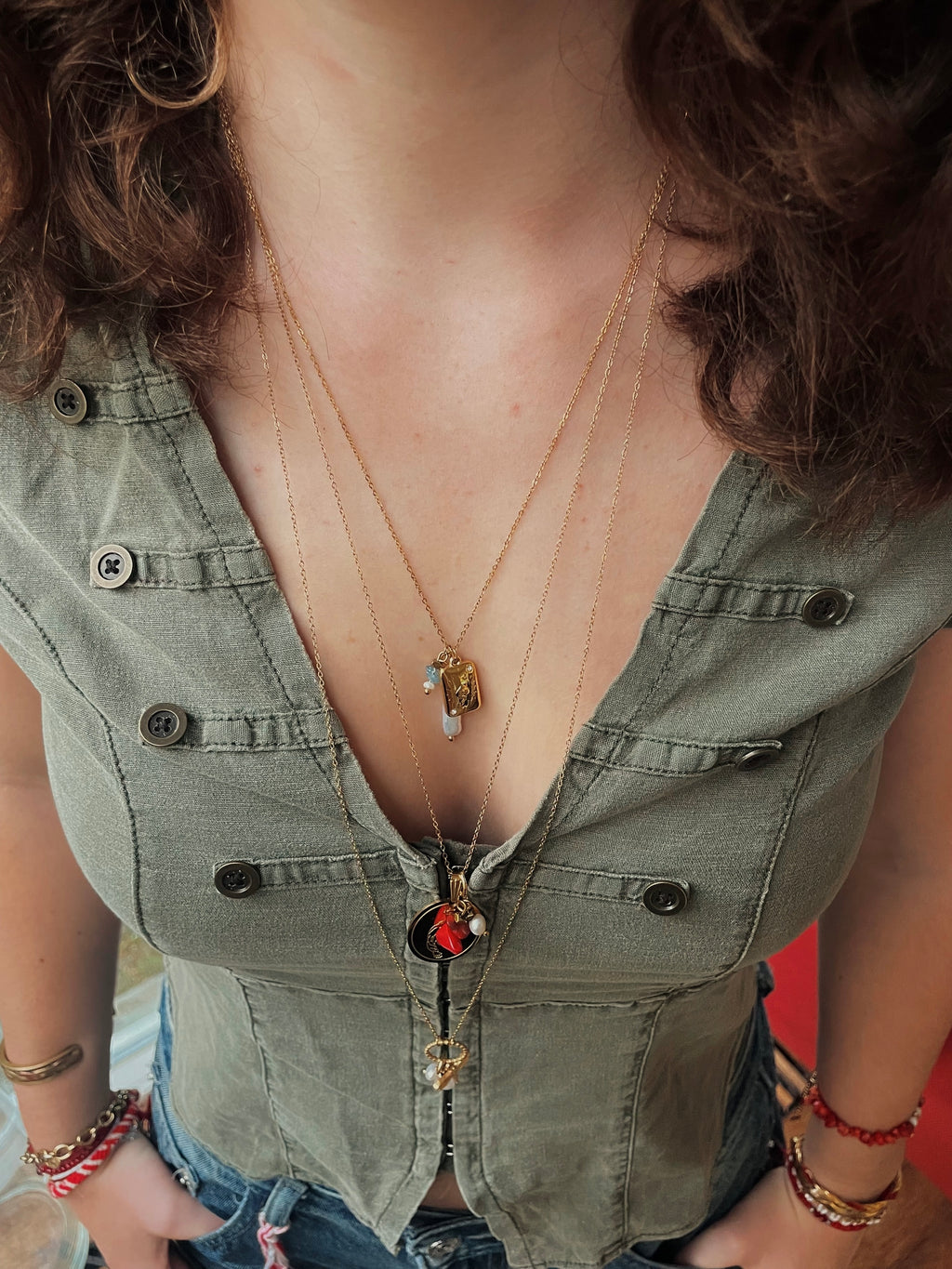 Ketting lang libelle roze